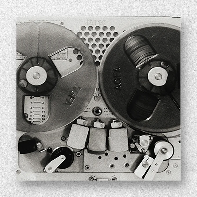 retro sounds created with tape machine