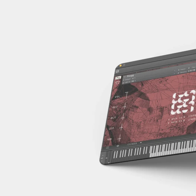 Kontakt user interface showing custom channel strips for sample library. . Kontakt library for cinematic scoring tools and modular rhythms