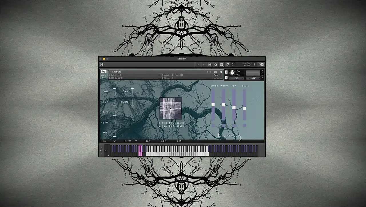 Choir plug in. Winter Voices Patch: Abstract visualization of the "Winter Voices" patch category featuring cold,